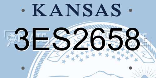 3ES2658 Kansas License Plate