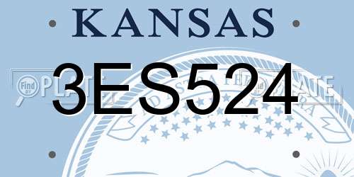 3ES524 Kansas License Plate