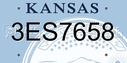 3ES7658 Kansas License Plate