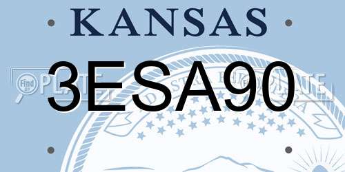 3ESA90 Kansas License Plate