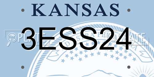 3ESS24 Kansas License Plate