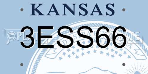 3ESS66 Kansas License Plate