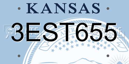 3EST655 Kansas License Plate