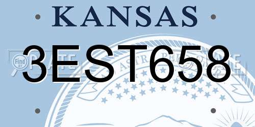3EST658 Kansas License Plate
