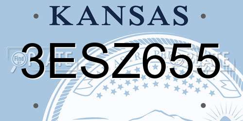 3ESZ655 Kansas License Plate