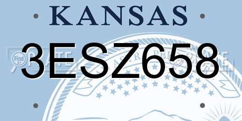 3ESZ658 Kansas License Plate