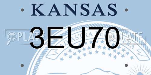 3EU70 Kansas License Plate