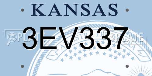 3EV337 Kansas License Plate