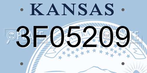 3F05209 Kansas License Plate