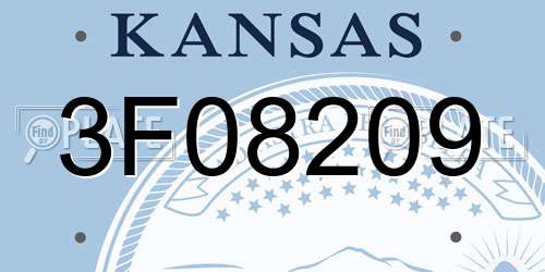 3F08209 Kansas License Plate