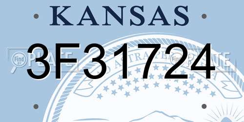 3F31724 Kansas License Plate