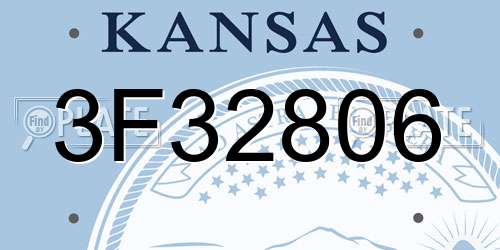 3F32806 Kansas License Plate