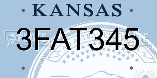 3FAT345 Kansas License Plate