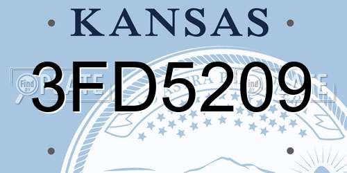 3FD5209 Kansas License Plate