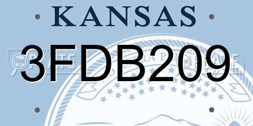 3FDB209 Kansas License Plate