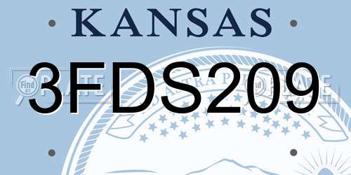 3FDS209 Kansas License Plate