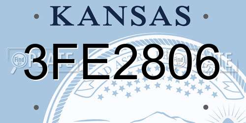 3FE2806 Kansas License Plate