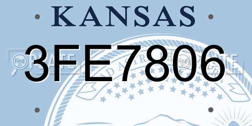 3FE7806 Kansas License Plate