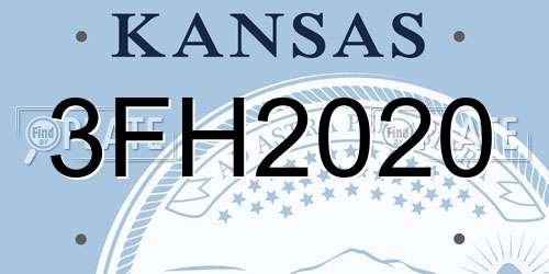 3FH2020 Kansas License Plate