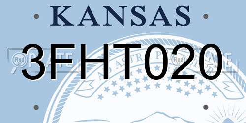 3FHT020 Kansas License Plate