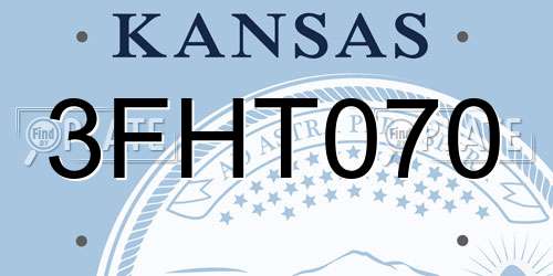 3FHT070 Kansas License Plate