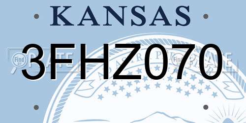 3FHZ070 Kansas License Plate
