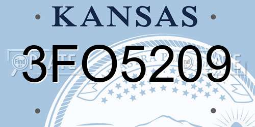 3FO5209 Kansas License Plate