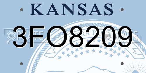 3FO8209 Kansas License Plate