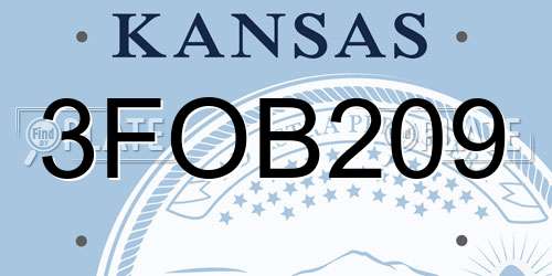 3FOB209 Kansas License Plate