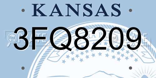 3FQ8209 Kansas License Plate