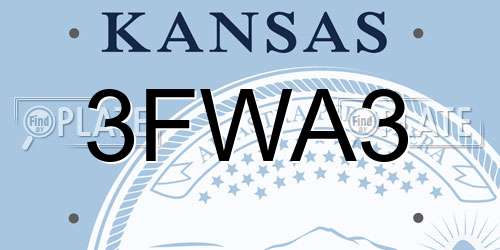 3FWA3 Kansas License Plate