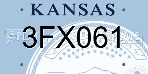 3FX061 Kansas License Plate