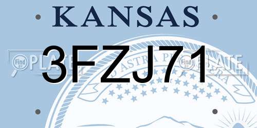 3FZJ71 Kansas License Plate