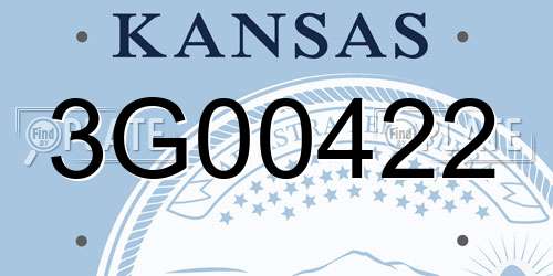 3G00422 Kansas License Plate