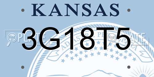 3G18T5 Kansas License Plate