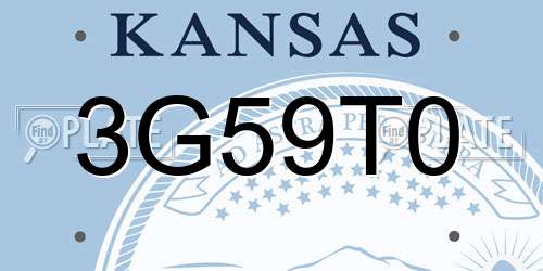 3G59T0 Kansas License Plate