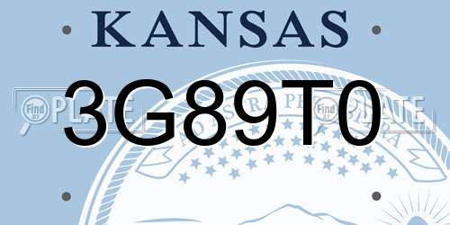 3G89T0 Kansas License Plate