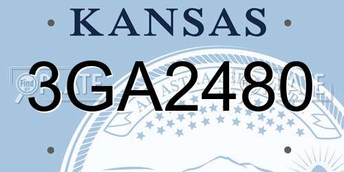 3GA2480 Kansas License Plate
