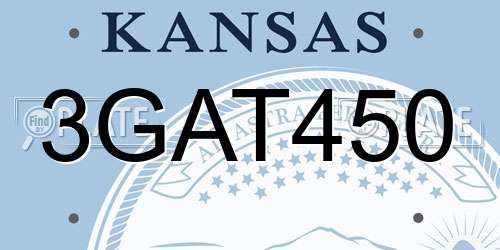 3GAT450 Kansas License Plate