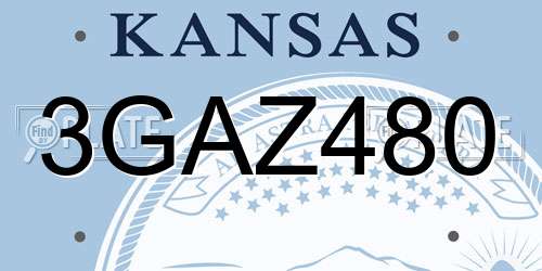 3GAZ480 Kansas License Plate