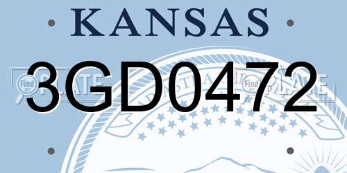 3GD0472 Kansas License Plate