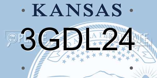 3GDL24 Kansas License Plate