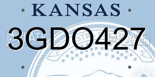 3GDO427 Kansas License Plate