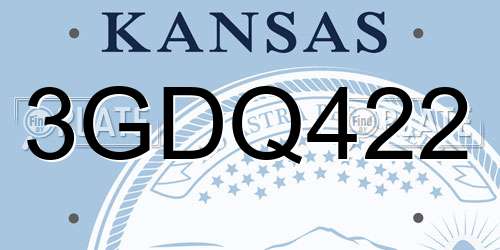 3GDQ422 Kansas License Plate
