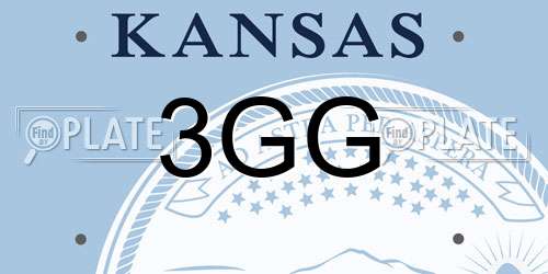 3GG Kansas License Plate