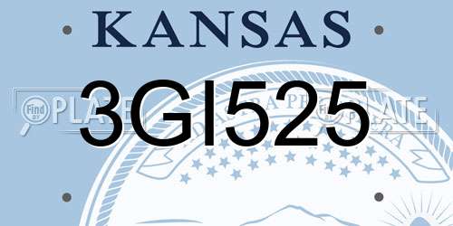 3GI525 Kansas License Plate