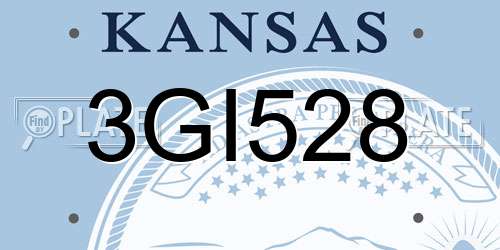 3GI528 Kansas License Plate