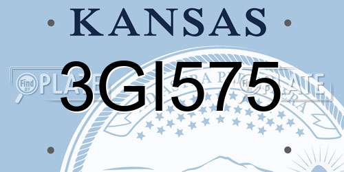 3GI575 Kansas License Plate