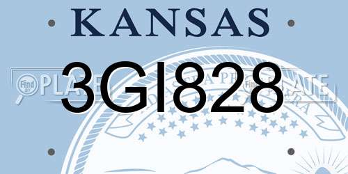 3GI828 Kansas License Plate