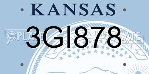 3GI878 Kansas License Plate